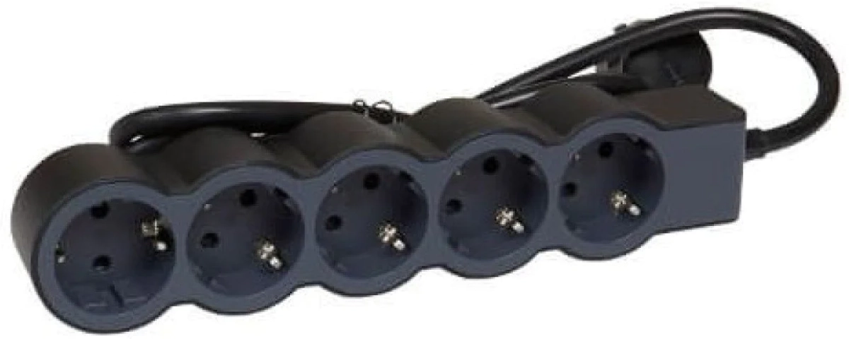 Контакт РАЗКЛОНИТЕЛ 5х ШУКО С КАБЕЛ 3м LEGRAND - ЧЕРНО/СИВна ниска цена с бърза доставка - BestPC.BG