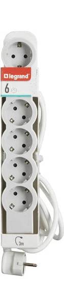 Контакт РАЗКЛОНИТЕЛ 6х ШУКО С КАБЕЛ 3м LEGRAND - БЯЛ/СИВна ниска цена с бърза доставка - BestPC.BG