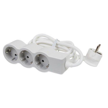 Контакт РАЗКЛОНИТЕЛ 3х ШУКО С КАБЕЛ 5м LEGRAND - БЯЛ/СИВна ниска цена с бърза доставка - BestPC.BG