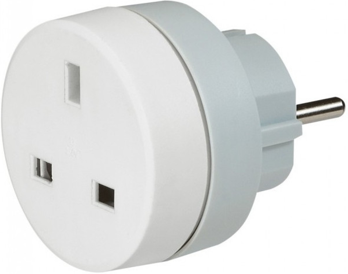 Контакт АДАПТЕР ШУКО КЪМ БРИТАНСКИ СТАНДАРТ LEGRAND - БЯЛ СИВна ниска цена с бърза доставка - BestPC.BG