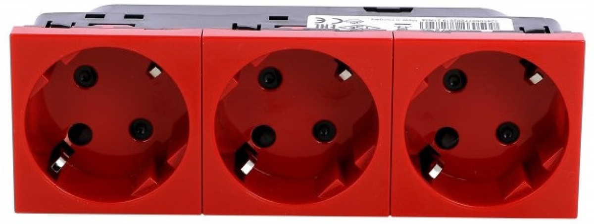 Контакт 3x2Р+E 45 ШУКО 6М MOSAIC LEGRAND - ЧЕРВЕНна ниска цена с бърза доставка - BestPC.BG