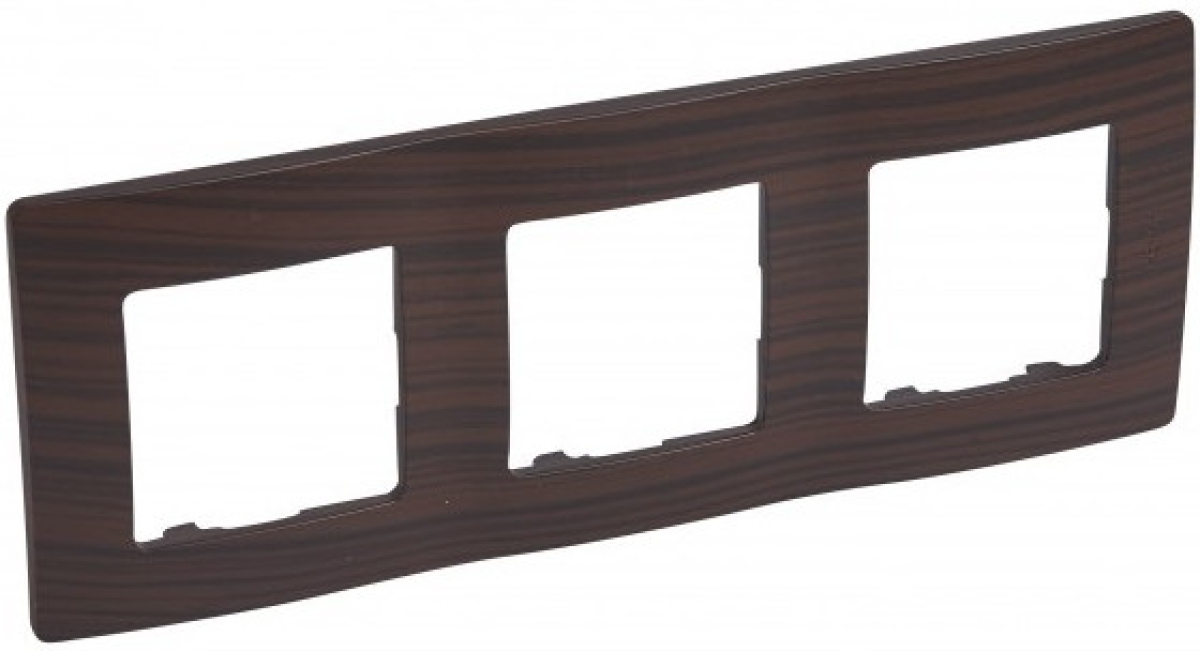 Продукт Тройна рамка Legrand Niloe, тъмно дървона ниска цена с бърза доставка - BestPC.BG