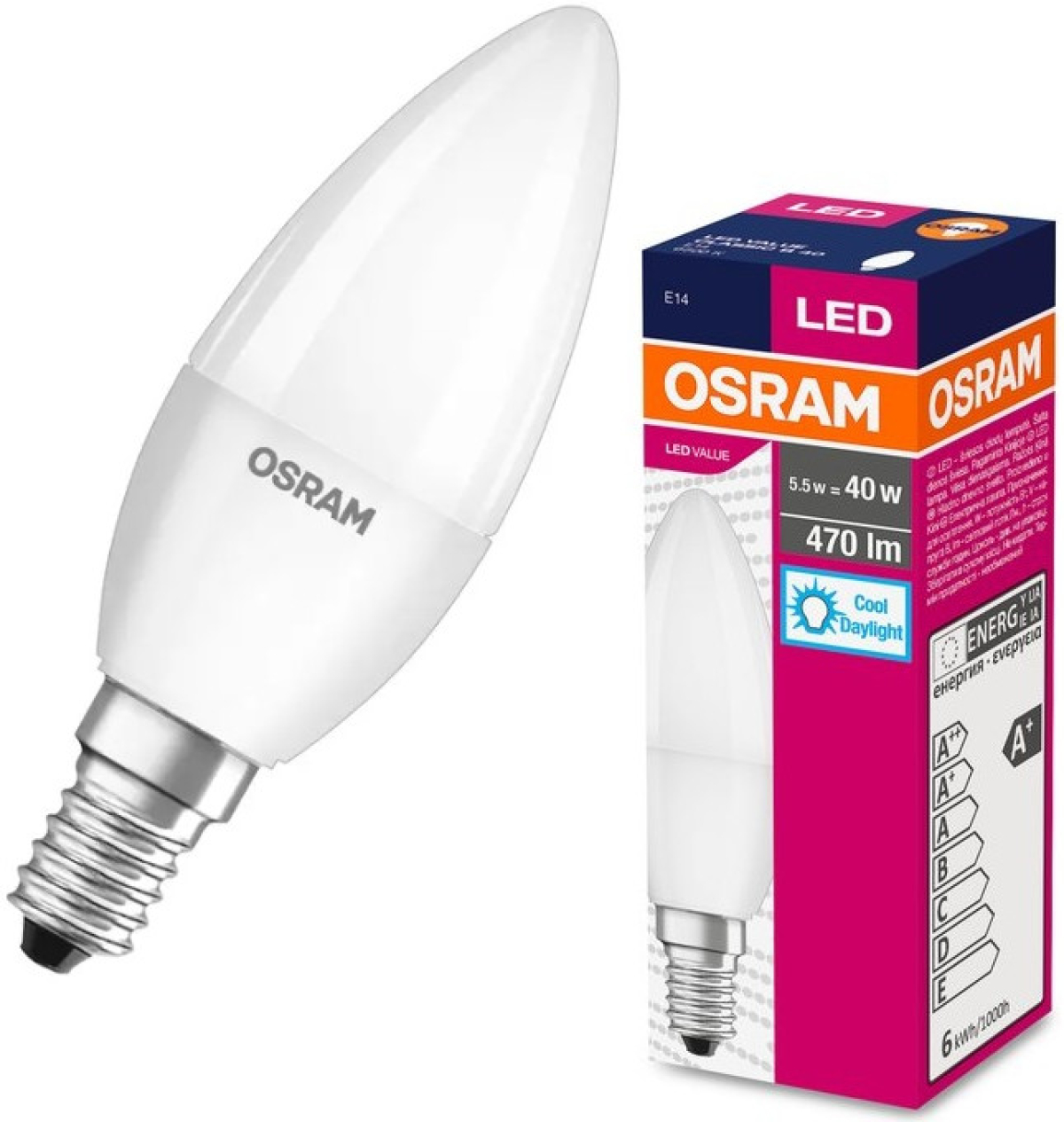 LED Крушка LED ЛАМПА VALUE CLB40 470lm/865 E14 LEDVANCEна ниска цена с бърза доставка - BestPC.BG