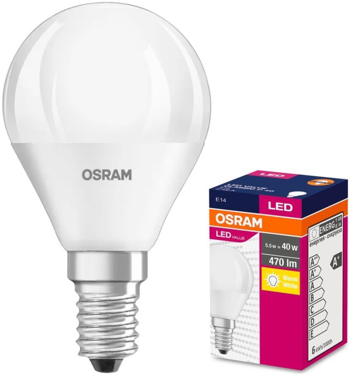 LED Крушка LED ЛАМПА VALUE CLP40 470lm/827/ E14 LEDVANCEна ниска цена с бърза доставка - BestPC.BG