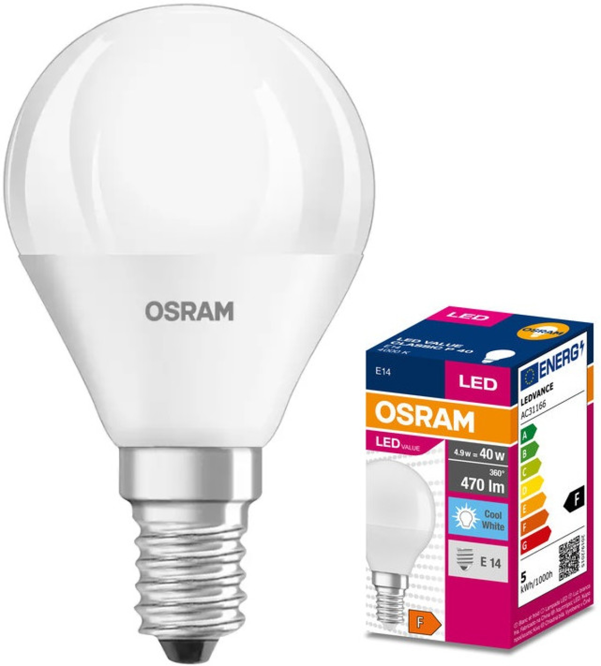 LED Крушка LED ЛАМПА VALUE CLP40 470lm/840/ E14 LEDVANCEна ниска цена с бърза доставка - BestPC.BG