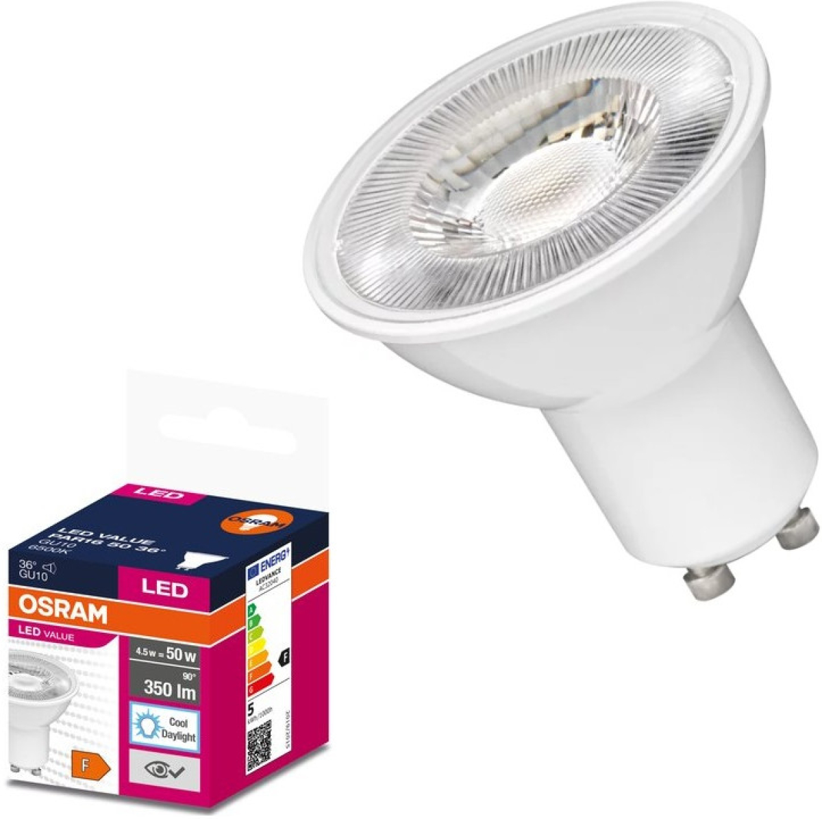 LED Крушка VALUE PLAST PAR16 50 36° 5W/865 GU10 LEDVANCEна ниска цена с бърза доставка - BestPC.BG