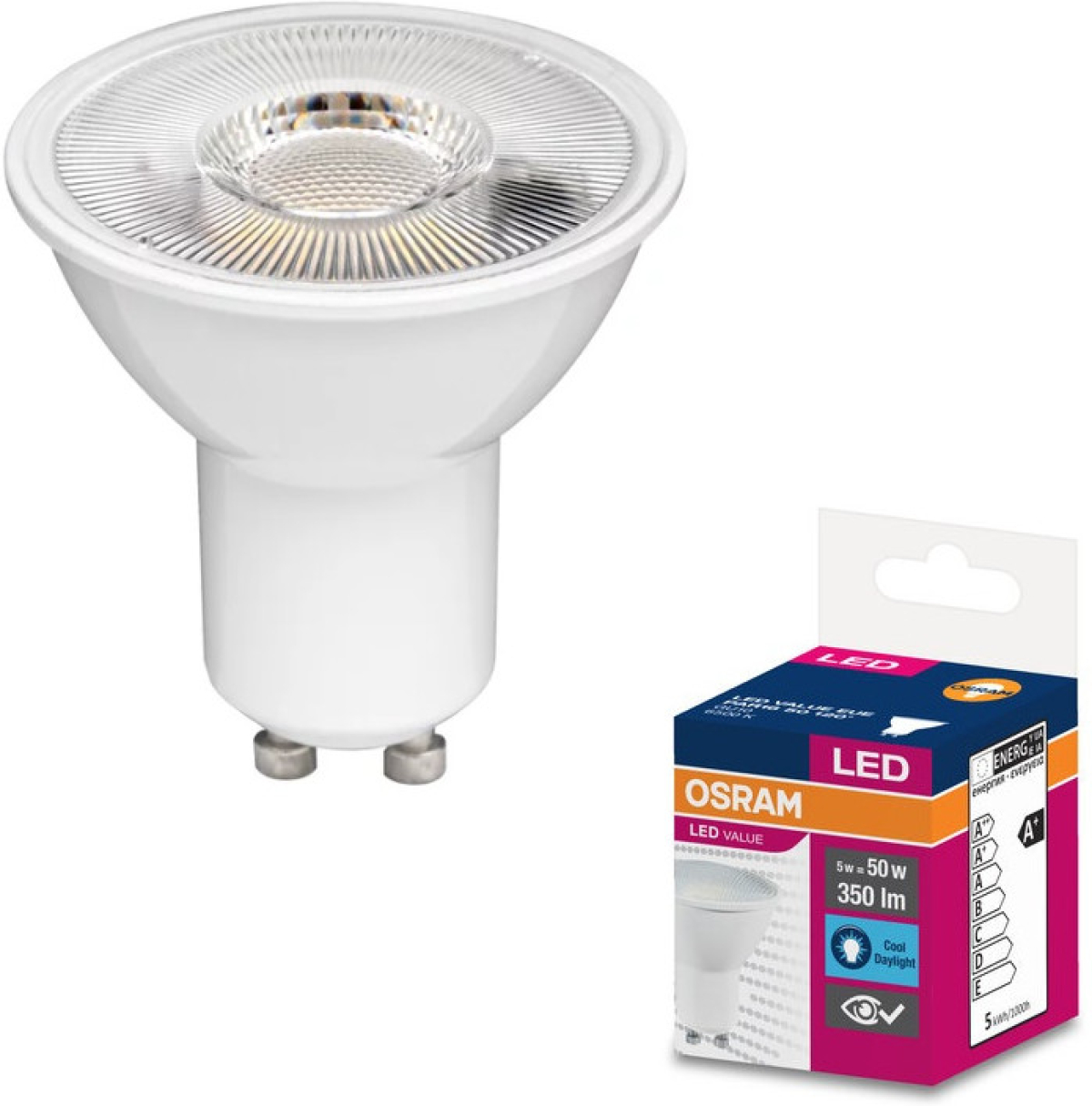 LED Крушка VALUE PLAST PAR16 50 120° 5W/865 GU10 LEDVANCEна ниска цена с бърза доставка - BestPC.BG