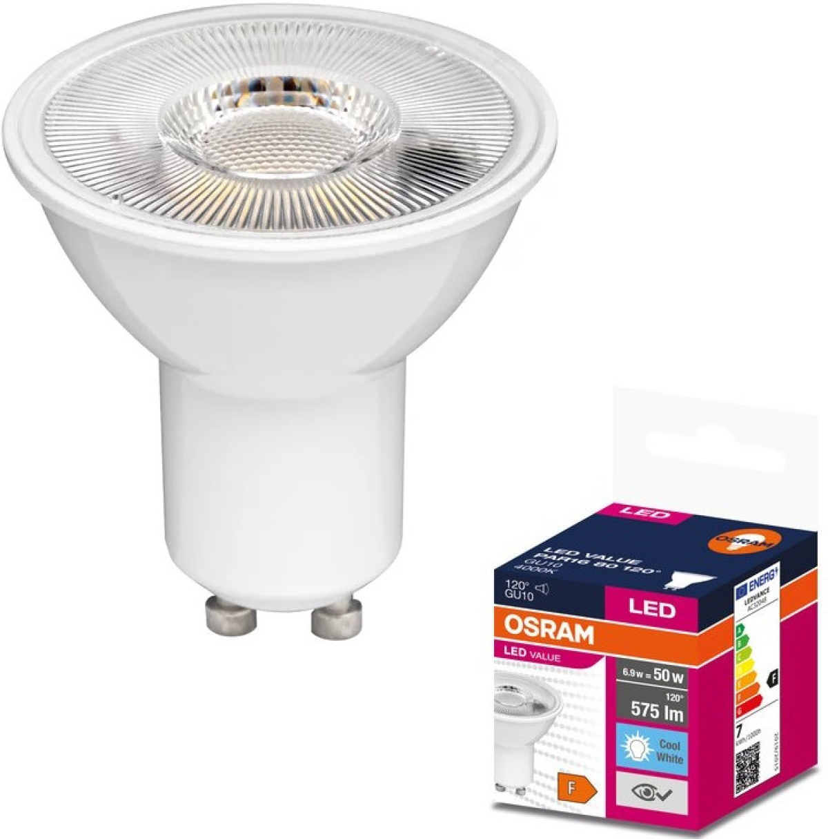 LED Крушка VALUE PLAST PAR16 80 36° 6,9W/840 GU10 LEDVANCEна ниска цена с бърза доставка - BestPC.BG