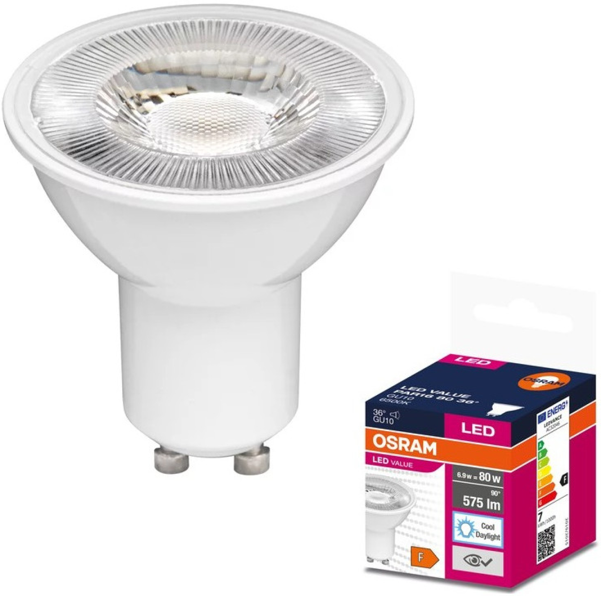 LED Крушка VALUE PLAST PAR16 80 36° 6,9W/865 GU10 LEDVANCEна ниска цена с бърза доставка - BestPC.BG