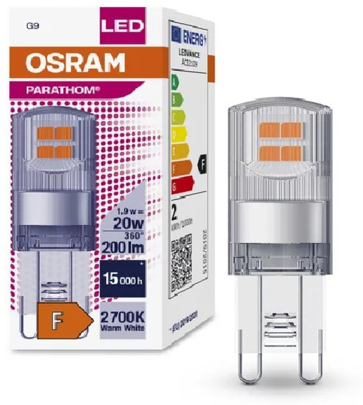 LED Крушка PARATHOM  PIN  CL 20 non-dim  1,9W/827 G9 LEDVANCEна ниска цена с бърза доставка - BestPC.BG