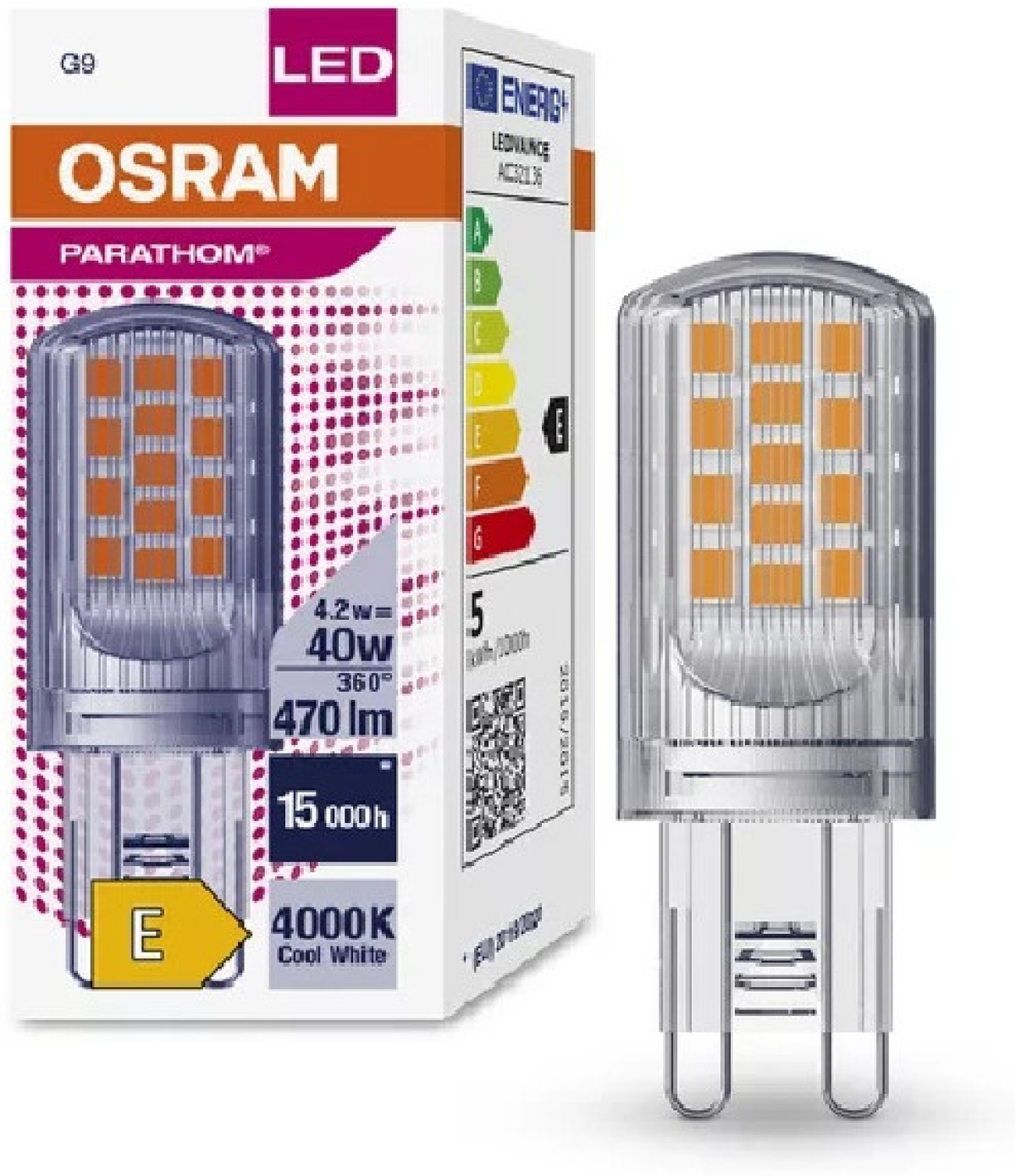 LED Крушка PARATHOM PIN CL 40 non-dim 3,8W/840 G9 LEDVANCна ниска цена с бърза доставка - BestPC.BG