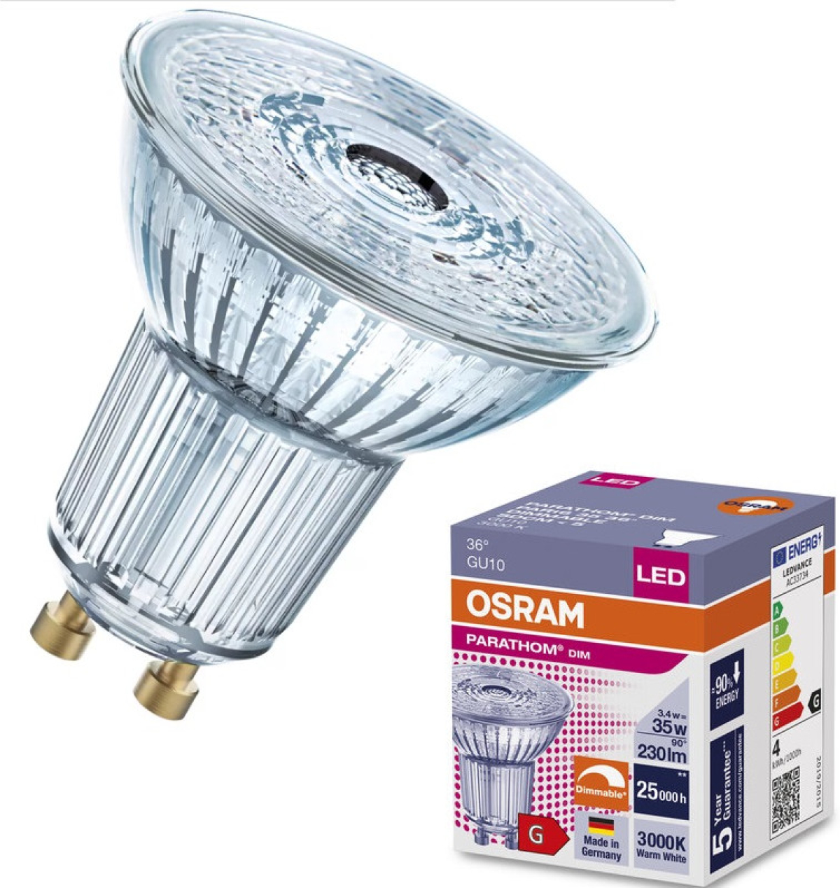 LED Луничка PARATHOM DIM PAR16 35 3,4W/930 GU10 LEDVANCEна ниска цена с бърза доставка - BestPC.BG