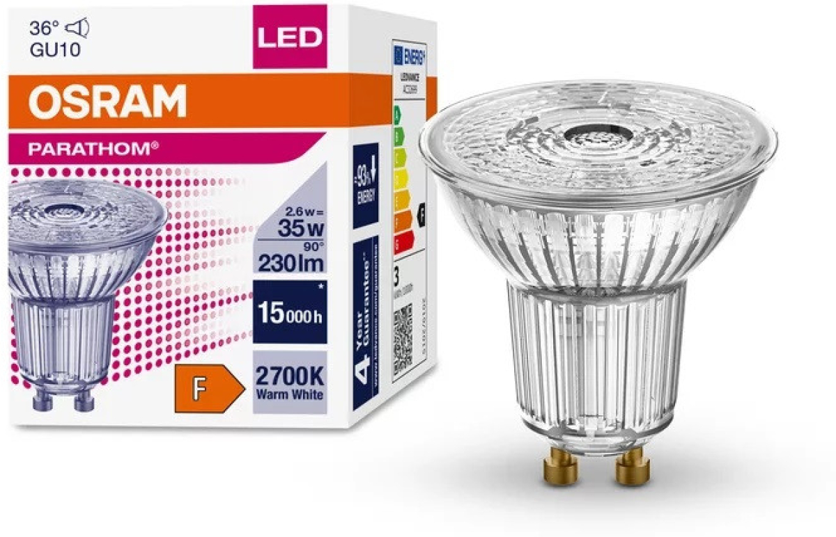 LED Крушка PARATHOM PAR16 35 36° 2,6W/827 GU10 LEDVANCEна ниска цена с бърза доставка - BestPC.BG