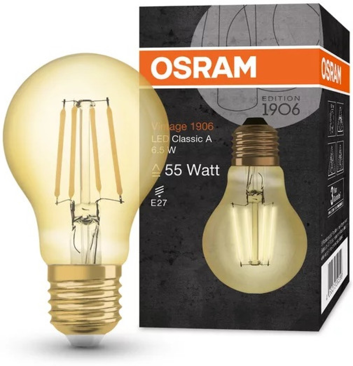 LED Крушка LED ЛАМПА VINTAGE 1906 LED CL A FIL GOLD 55/7W/825 E27 LEDVANCEна ниска цена с бърза доставка - BestPC.BG