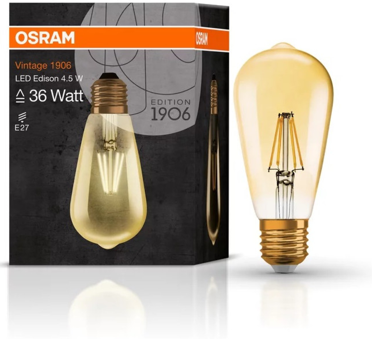 LED Крушка VINTAGE 1906 LED CL Edison FIL GOLD 36/4,5W/825 E2 LEDVANCEна ниска цена с бърза доставка - BestPC.BG