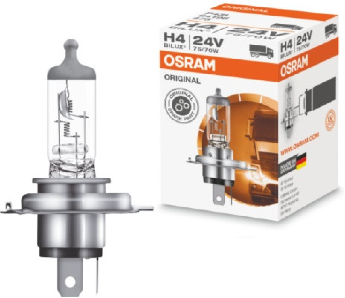 LED Крушка АВТОМОБИЛНА ЛАМПА 64196 H4 75/70W 24V P43t BOX OSRAMна ниска цена с бърза доставка - BestPC.BG