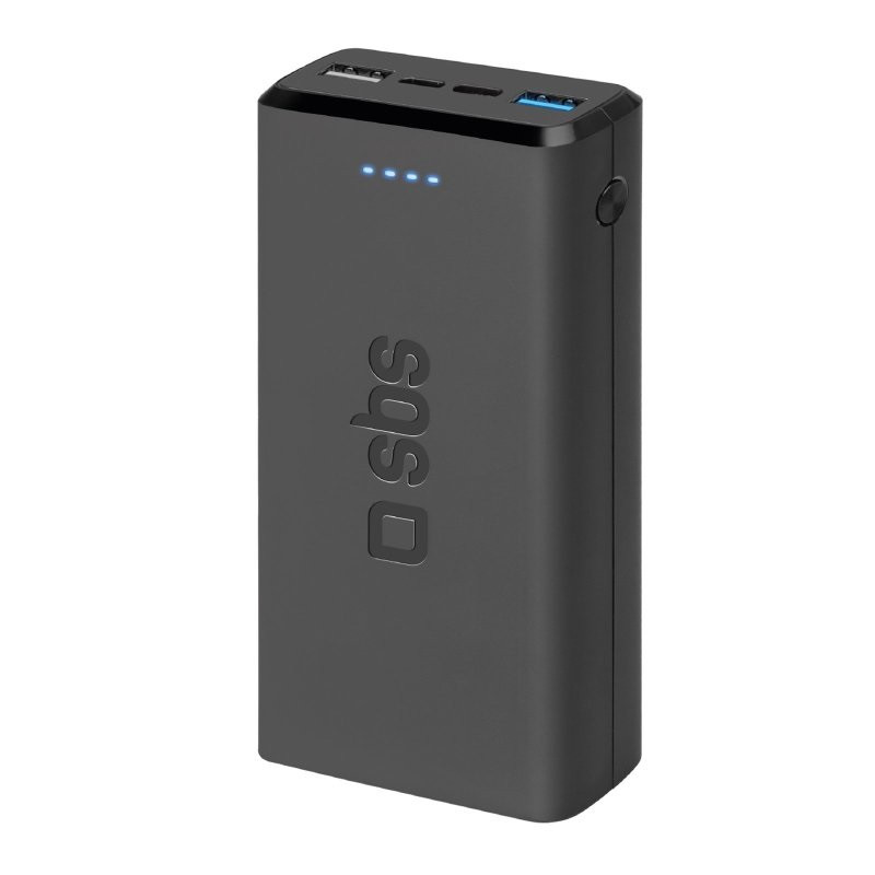 Външна батерия POWER BANK 20 000mAh, 2xUSB A, SBS - ЧЕРЕНна ниска цена с бърза доставка - BestPC.BG
