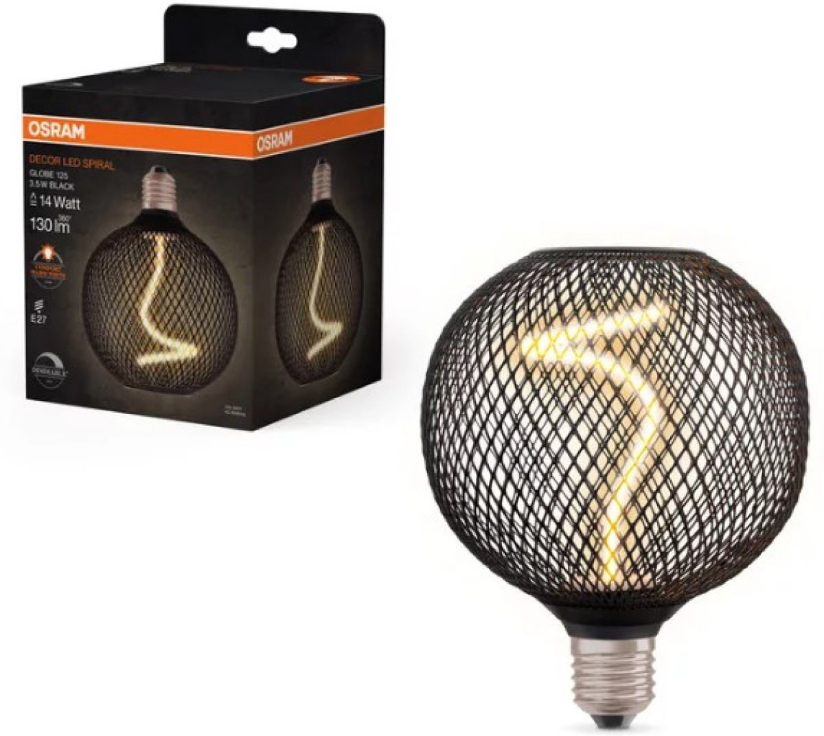 LED Крушка DECOR SPIR GL125 BLACK/DIM 3.5W/818 E27 LEDVANCна ниска цена с бърза доставка - BestPC.BG