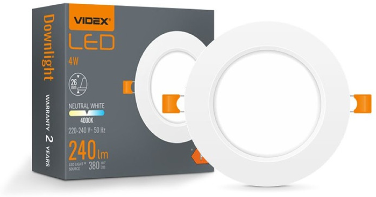 LED Луничка LED ЛАМПА VLE-DLBR-044 DOWNLIGHT RD 4W/4K/WH VIDEXна ниска цена с бърза доставка - BestPC.BG