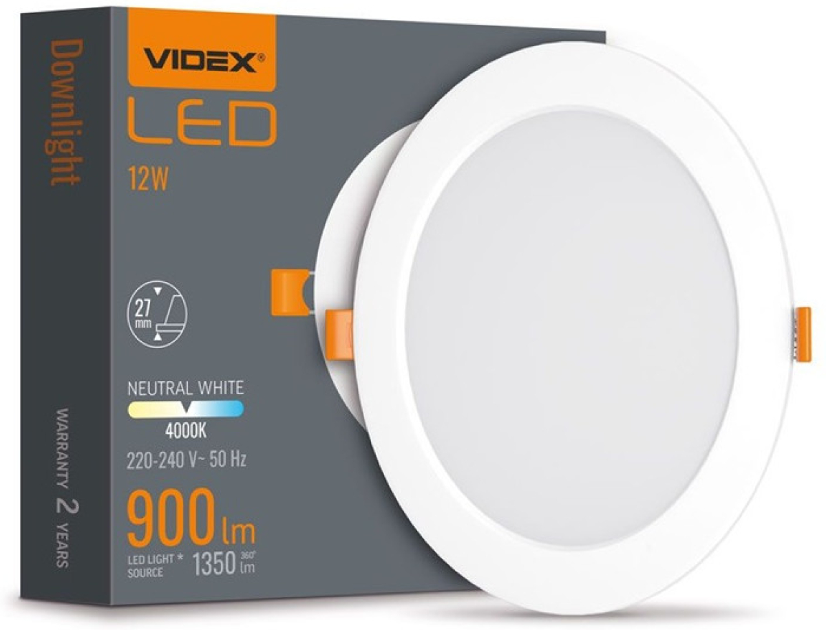 LED Луничка VLE-DLBR-124 DOWNLIGHT RD 12W/4K/WH VIDEXна ниска цена с бърза доставка - BestPC.BG