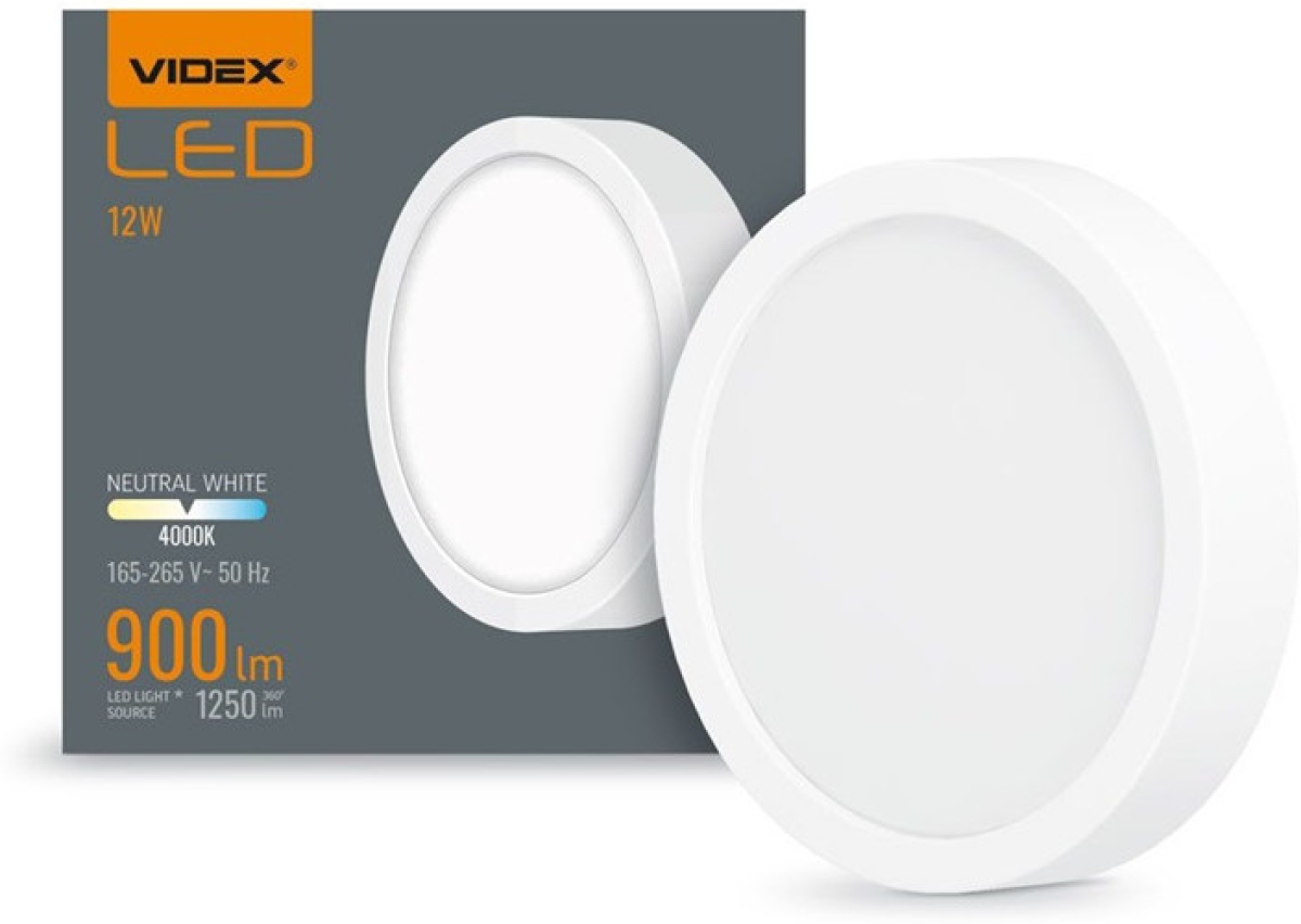 LED Луничка Videx Surface Frame RD, 12W, 4K, бялана ниска цена с бърза доставка - BestPC.BG