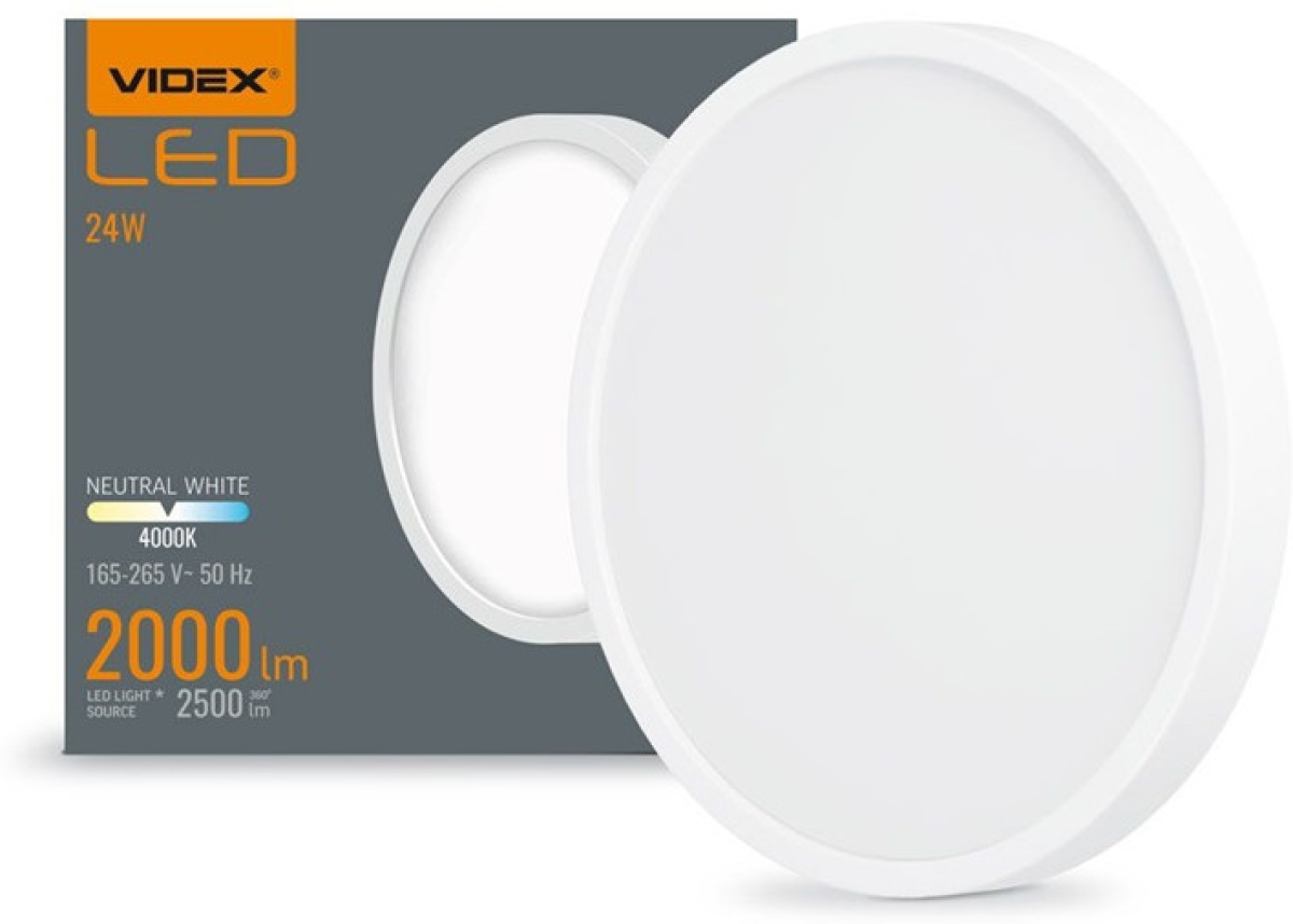 LED Луничка VLE-DLRS-244 SURFACE FRAME RD 24W/4K/WH VIDEXна ниска цена с бърза доставка - BestPC.BG