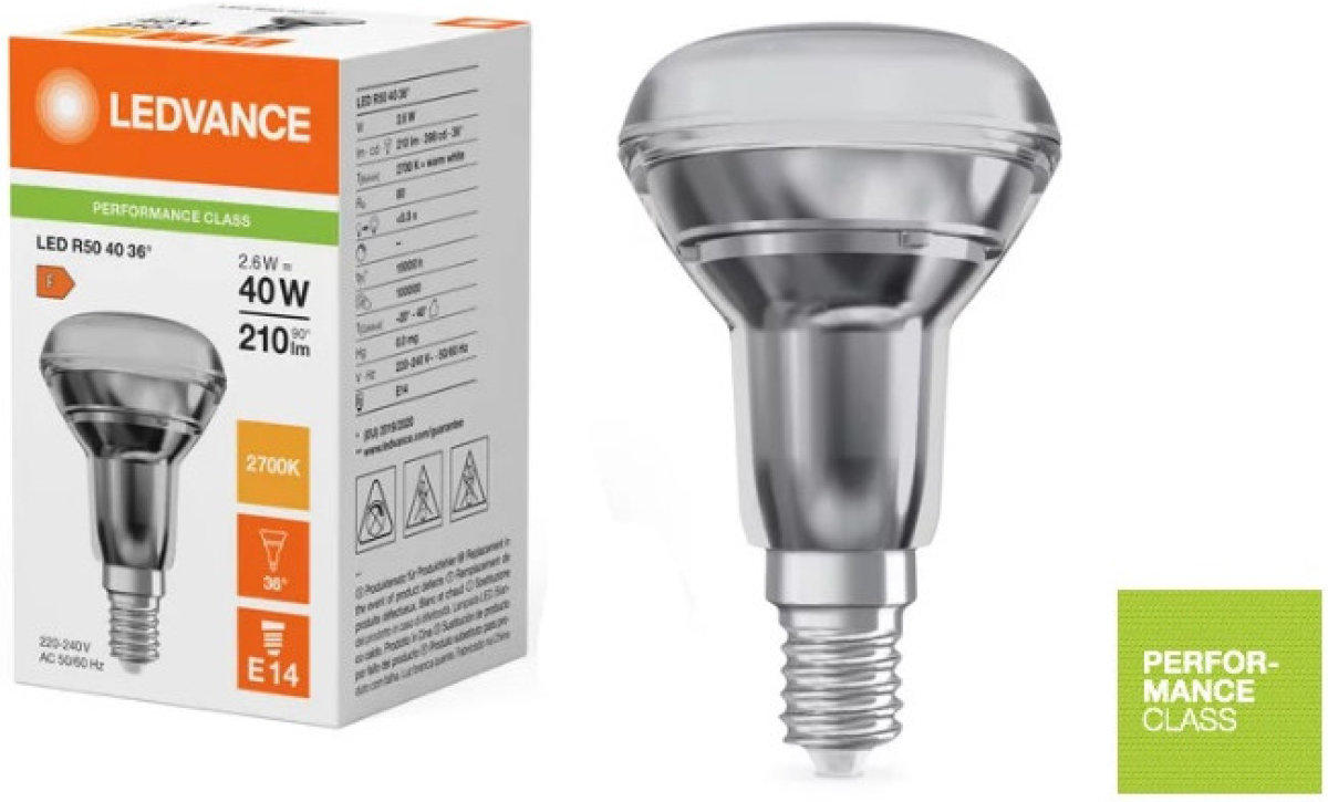 LED Крушка R50 P 2.6W 827 E14 LEDVANCEна ниска цена с бърза доставка - BestPC.BG