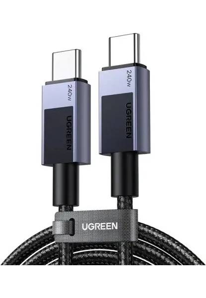 USB-C КЪМ USB-C КАБЕЛ ЗА ДАННИ И ЗАРЕЖДАНЕ 240W PD 3.1 – 2 м (LP513) UGREEN - СИВна ниска цена с бърза доставка - BestPC.BG