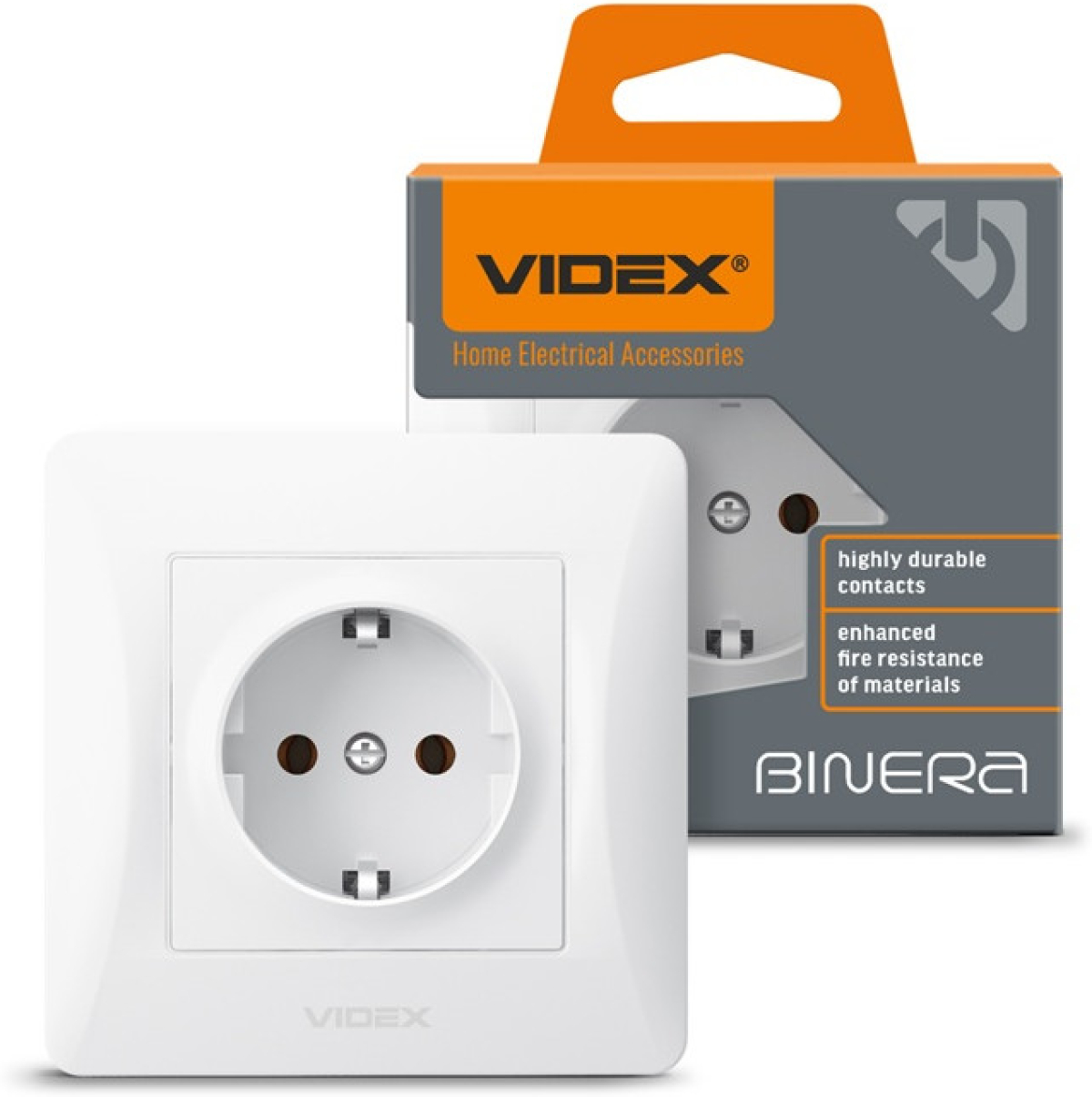 Продукт КОНТАКТ ШУКО VF-BNSK1G-W 16А BINERA VIDEX - БЯЛна ниска цена с бърза доставка - BestPC.BG