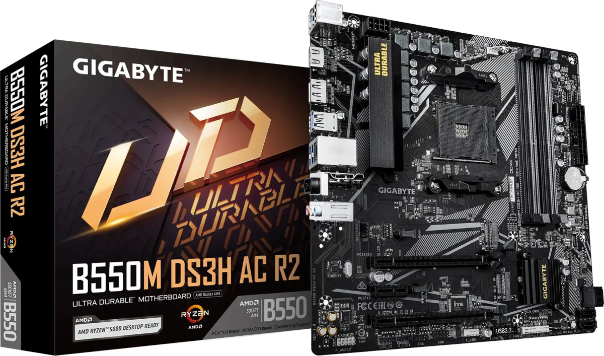 Дънна платка Gigabyte B550M DS3H AC R2 - AM4на ниска цена с бърза доставка - BestPC.BG