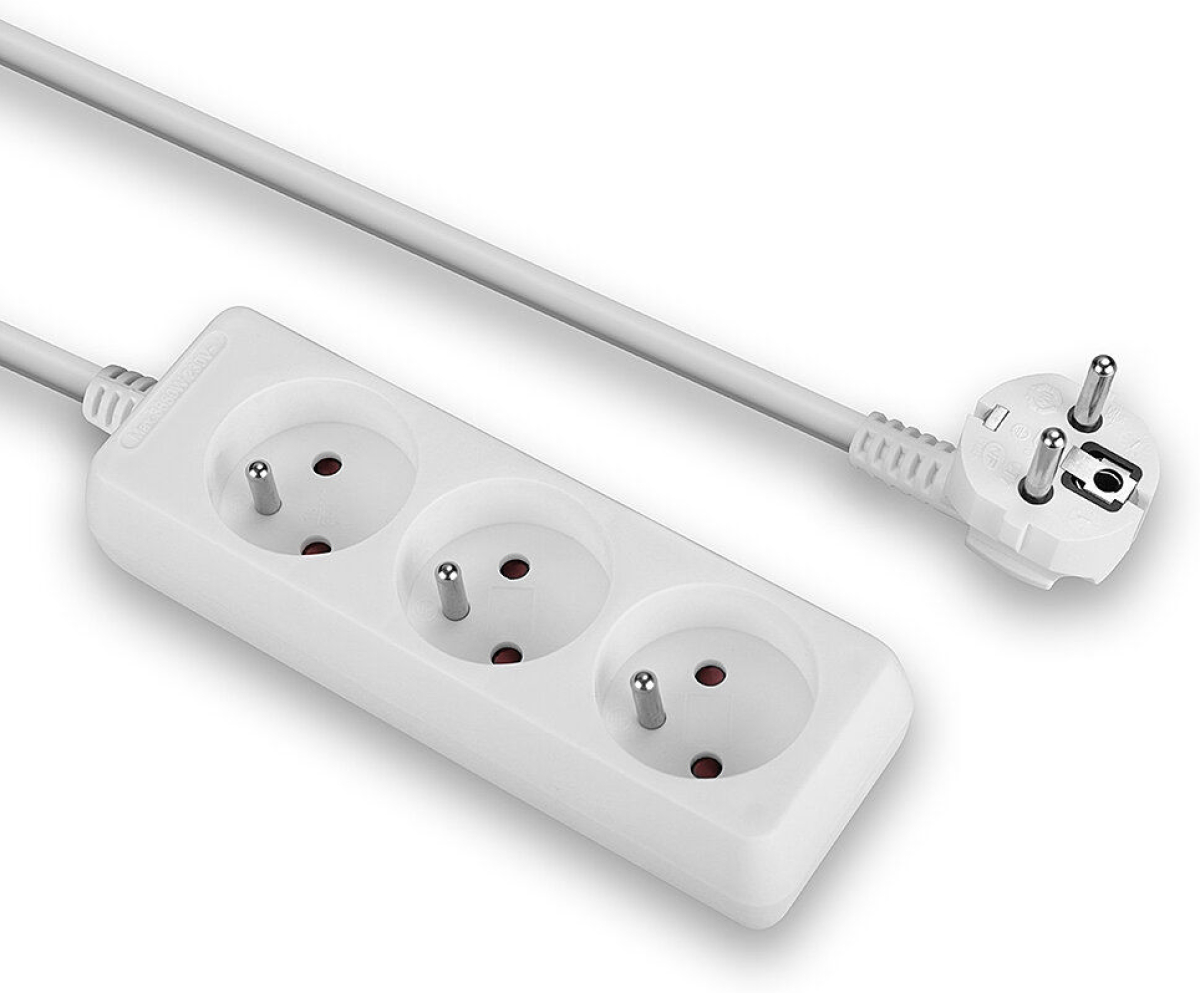 Контакт LINDY LNY-73120 :: 3-портов разклонител, French Schuko, бялна ниска цена с бърза доставка - BestPC.BG