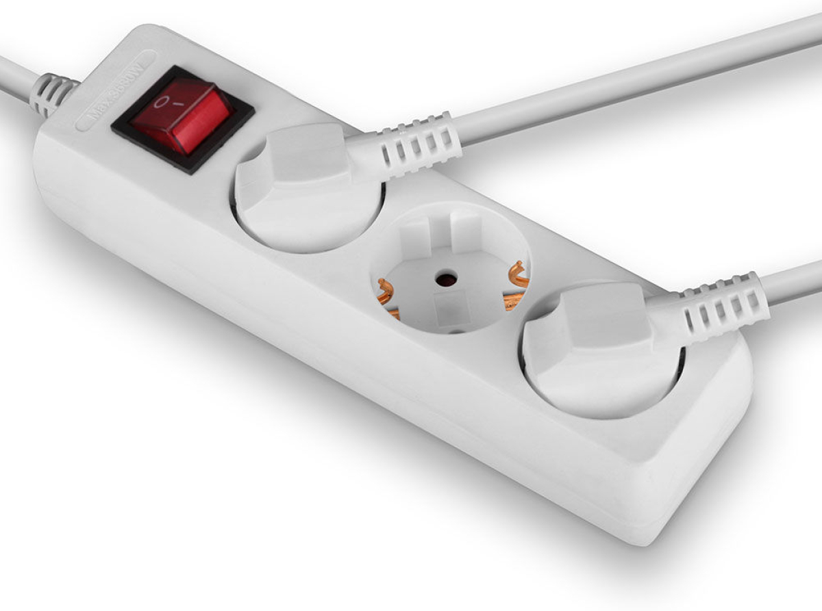 Контакт LINDY LNY-73101 :: 3-портов разклонител, Schuko, бял, с ключна ниска цена с бърза доставка - BestPC.BG