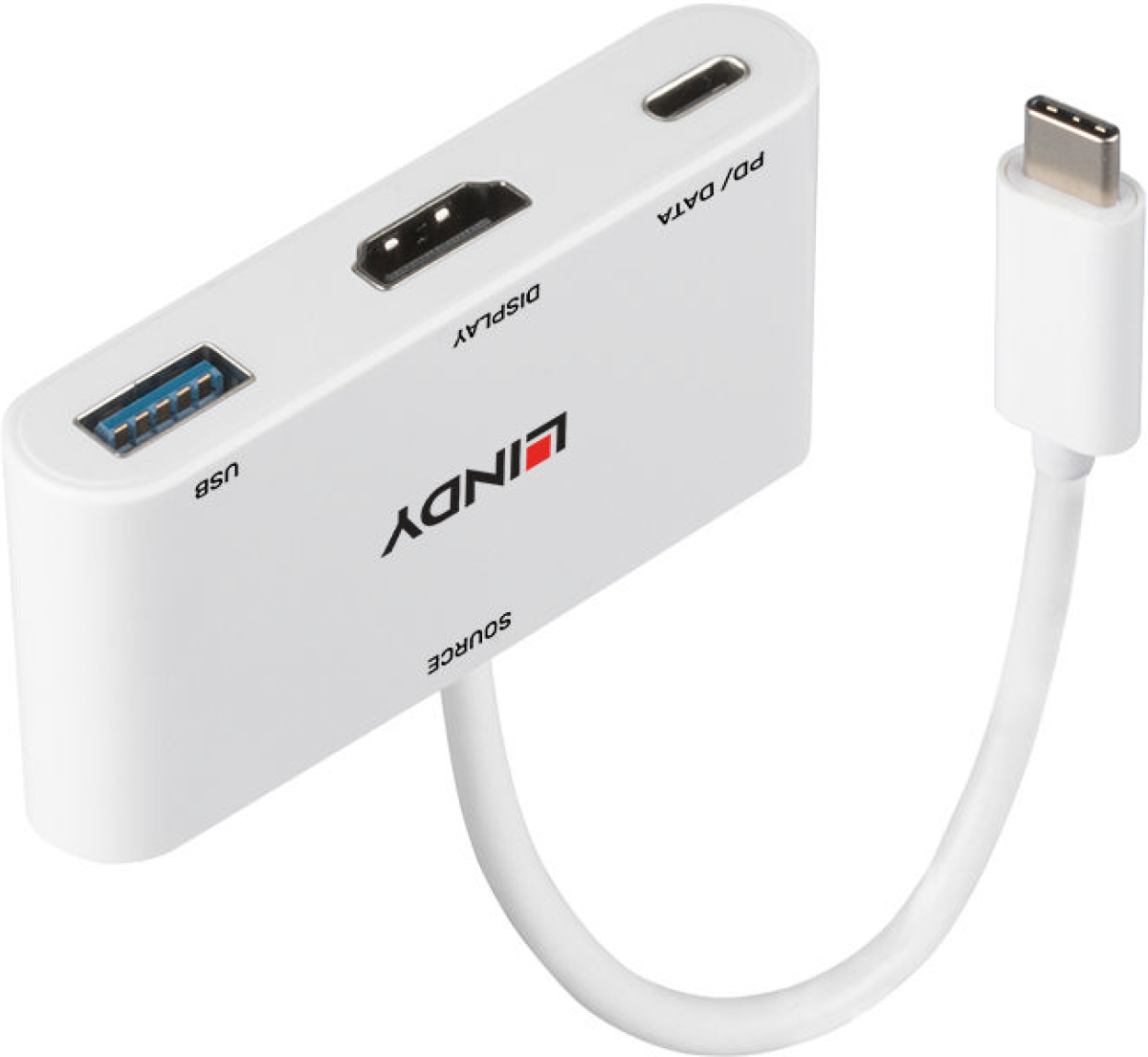 Кабел/адаптер LINDY LNY-43340 :: USB 3.2 Type C към HDMI конвертор with USB Type A порт and Power Deliveryна ниска цена с бърза доставка - BestPC.BG