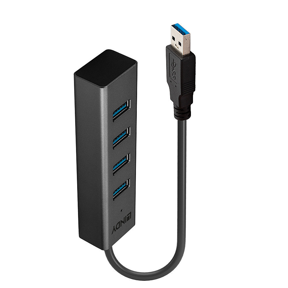 LINDY LNY-43324 :: 4-портов USB 3.0 хъб с On-Off ключна ниска цена с бърза доставка - BestPC.BG