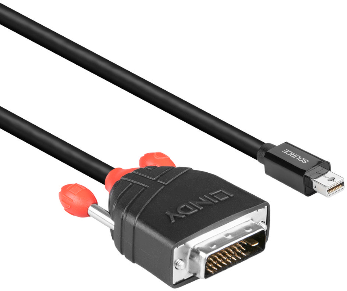 LINDY LNY-41953 :: Mini DisplayPort към DVI адаптерен кабел, M-M, черен, 3.0 мна ниска цена с бърза доставка - BestPC.BG