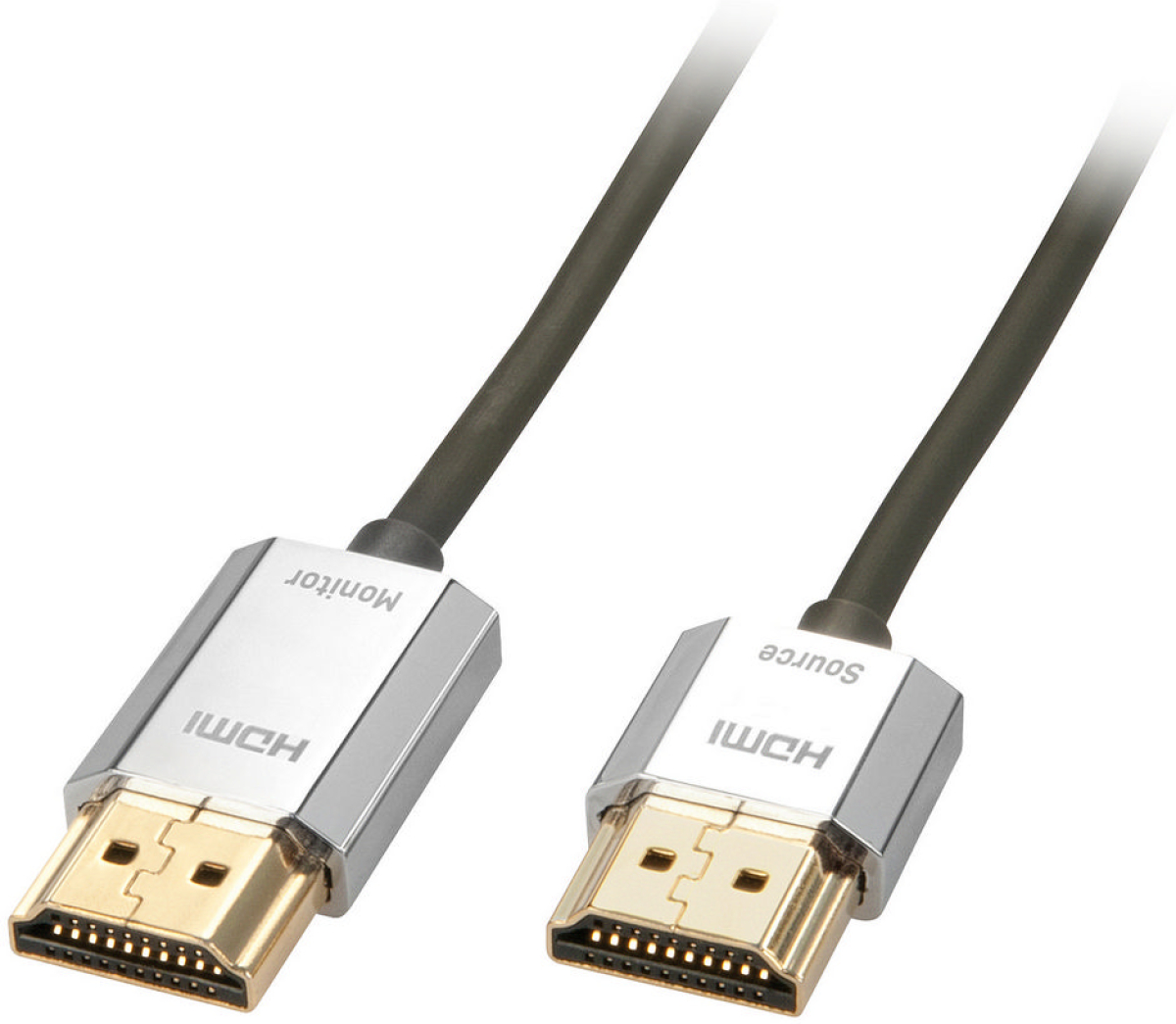 LINDY LNY-41676 :: High Speed HDMI кабел с Ethernet, slim, Cromo line, M-M, сив, 4.5 мна ниска цена с бърза доставка - BestPC.BG
