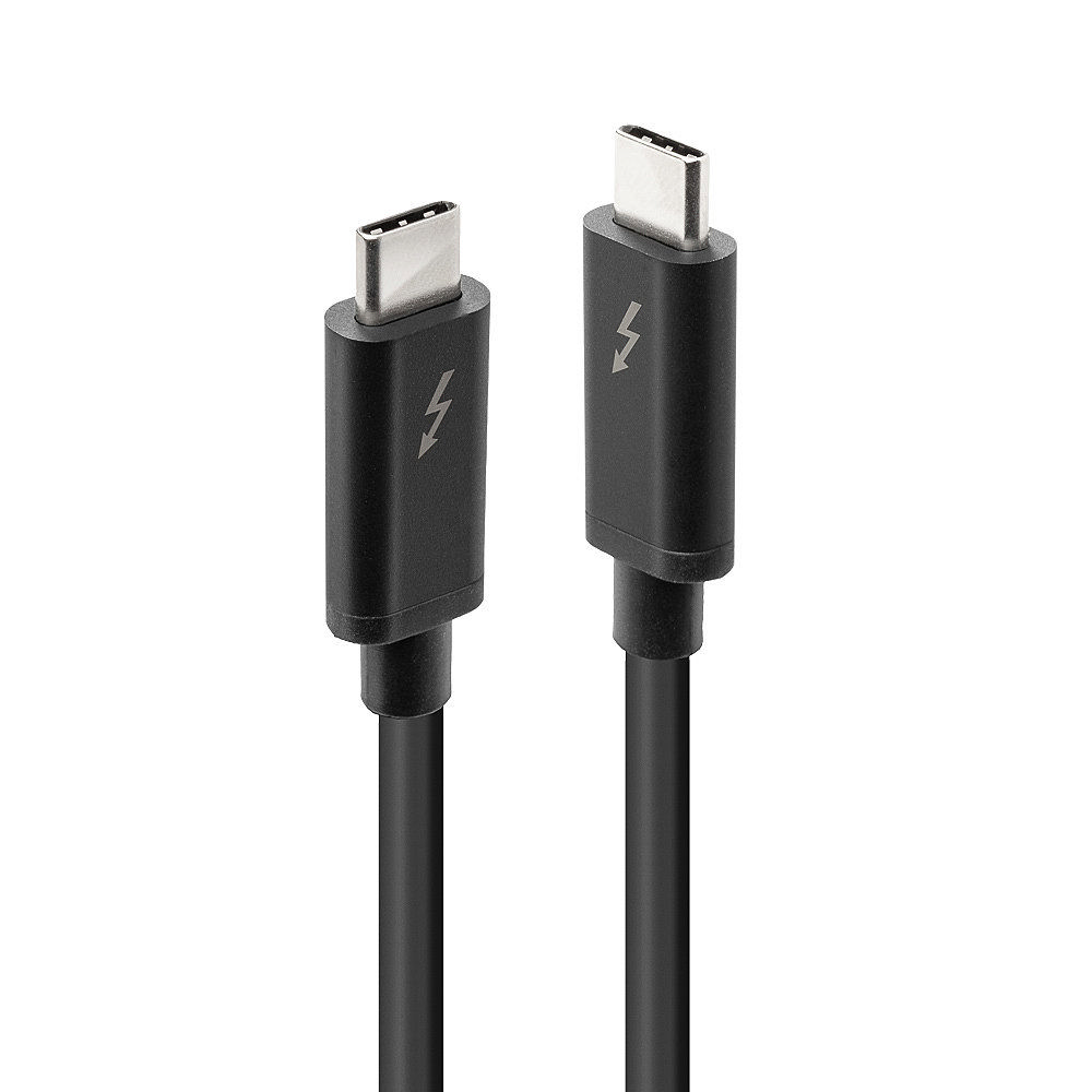 LINDY LNY-41556 :: Thunderbolt 3 кабел, Type C, M-M, 40Gbps, пасивен, черен, 1.0 мна ниска цена с бърза доставка - BestPC.BG
