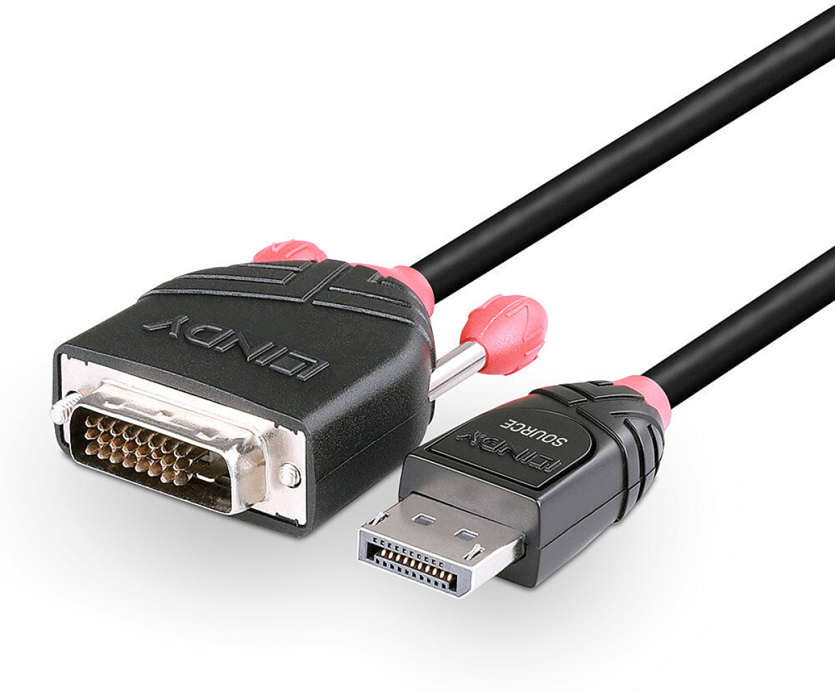 LINDY LNY-41492 :: DisplayPort към DVI-D кабел, M-M, черен, 3.0 мна ниска цена с бърза доставка - BestPC.BG