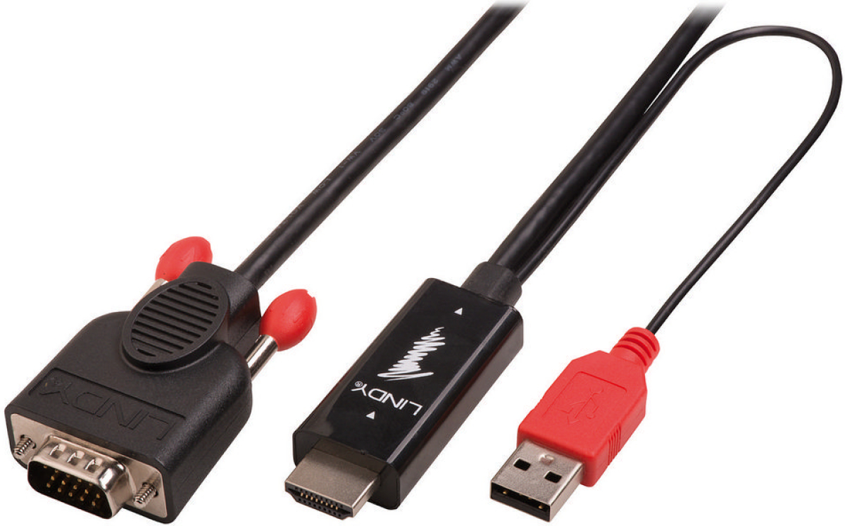 LINDY LNY-41456 :: HDMI към VGA кабел, 2.0 мна ниска цена с бърза доставка - BestPC.BG