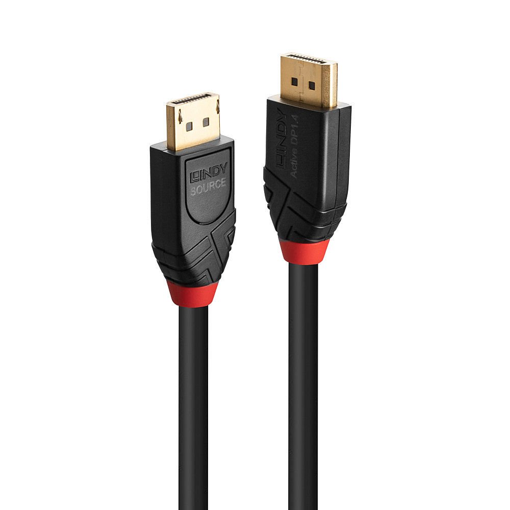 LINDY LNY-41167 :: DisplayPort 1.4 кабел, активен, черен, M-M, 5.0 мна ниска цена с бърза доставка - BestPC.BG