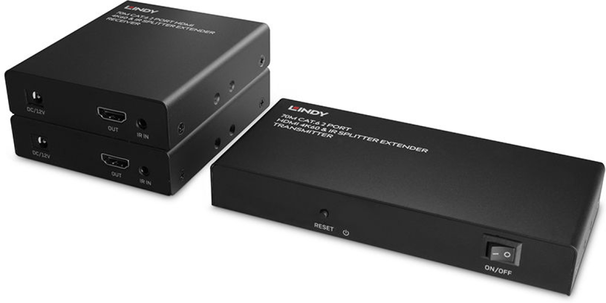 LINDY LNY-38385 :: 2-портов HDMI 4K60 & IR сплитер-екстендър, Cat. 6, 70.0 мна ниска цена с бърза доставка - BestPC.BG