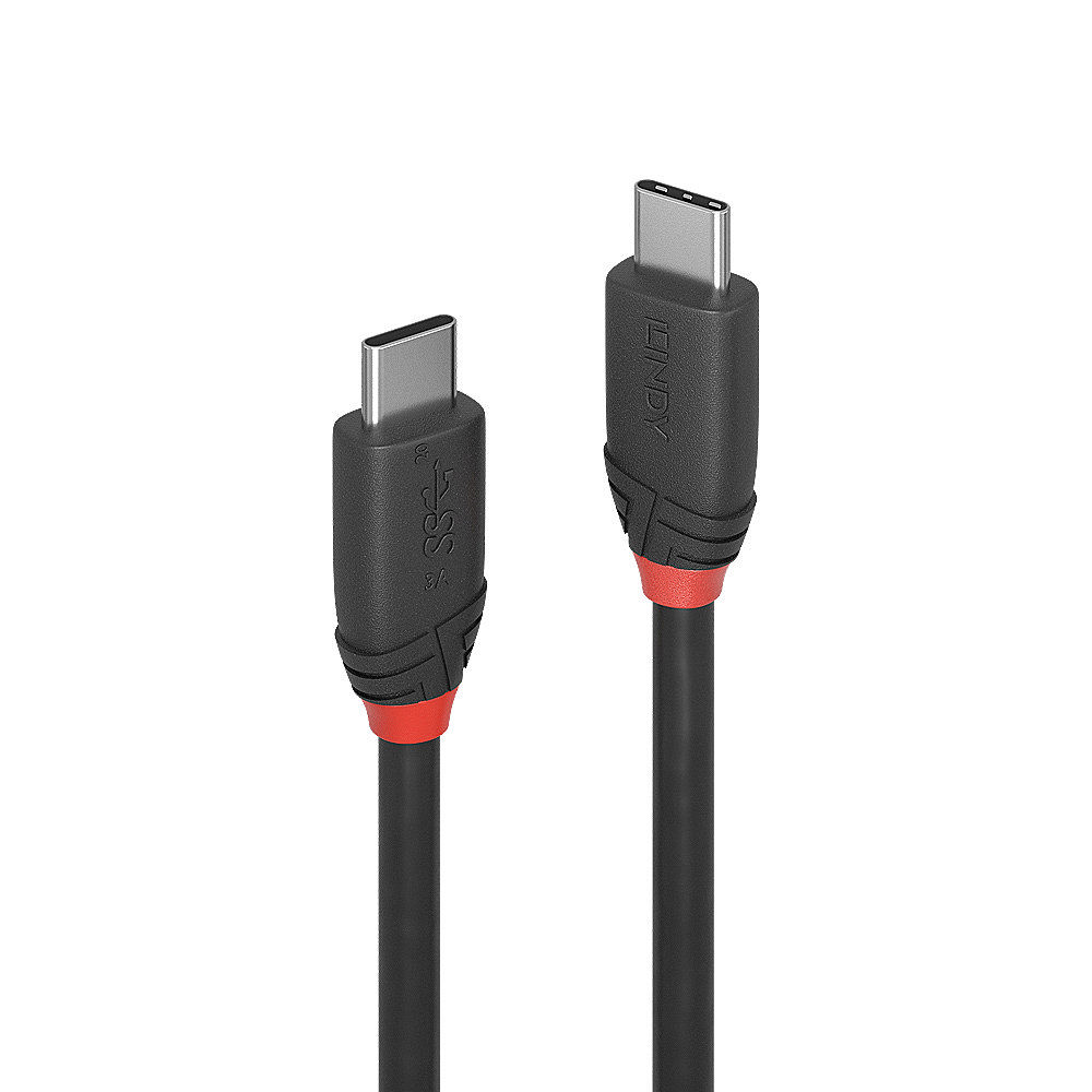 LINDY LNY-36907 :: Кабел USB 3.2, Type C към C, M-M, 20Gbps, 3A, черен Line, черен, 1.5 мна ниска цена с бърза доставка - BestPC.BG