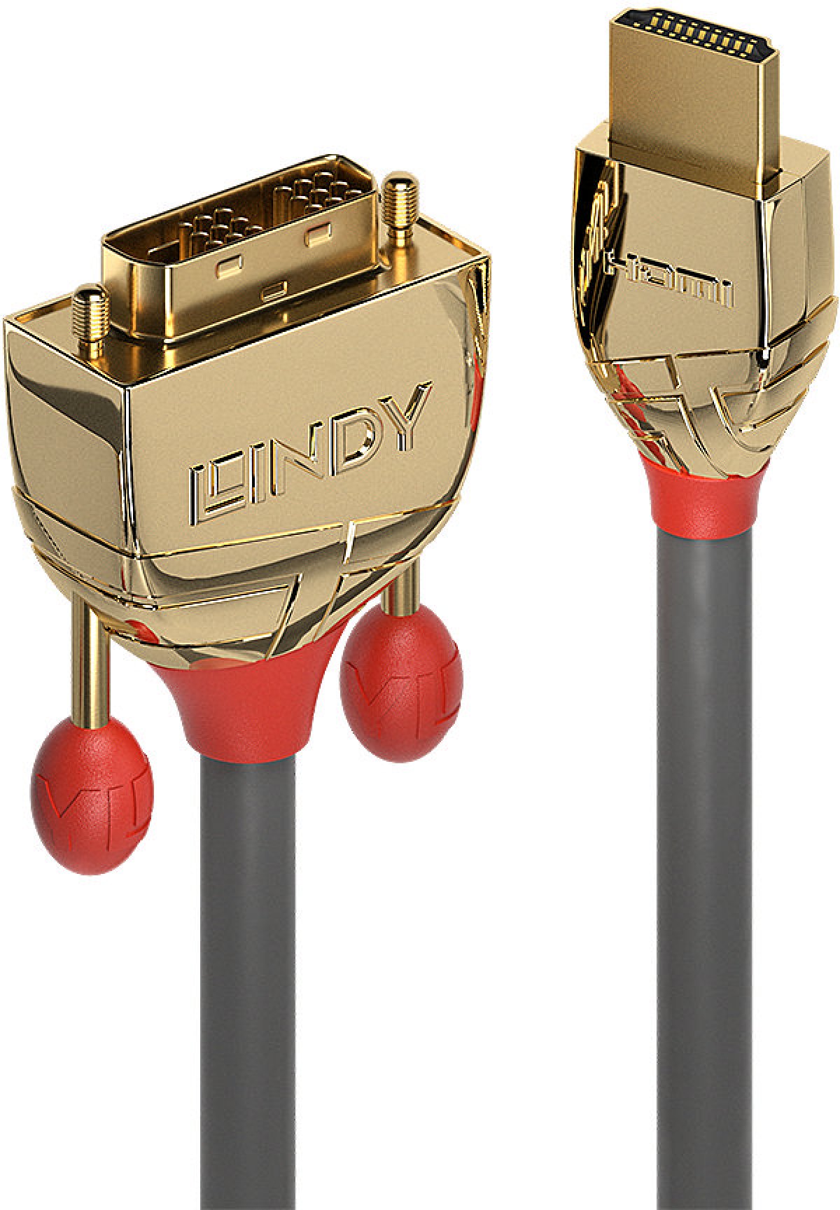 LINDY LNY-36193 :: HDMI към DVI-D single-link кабел, M-M, Gold Line, сив, 0.5 мна ниска цена с бърза доставка - BestPC.BG