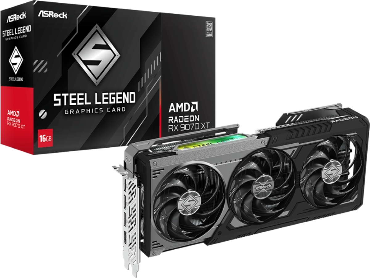 Видеокарта Asrock RX 9070XT 16GB Steel Legend Darkна ниска цена с бърза доставка - BestPC.BG