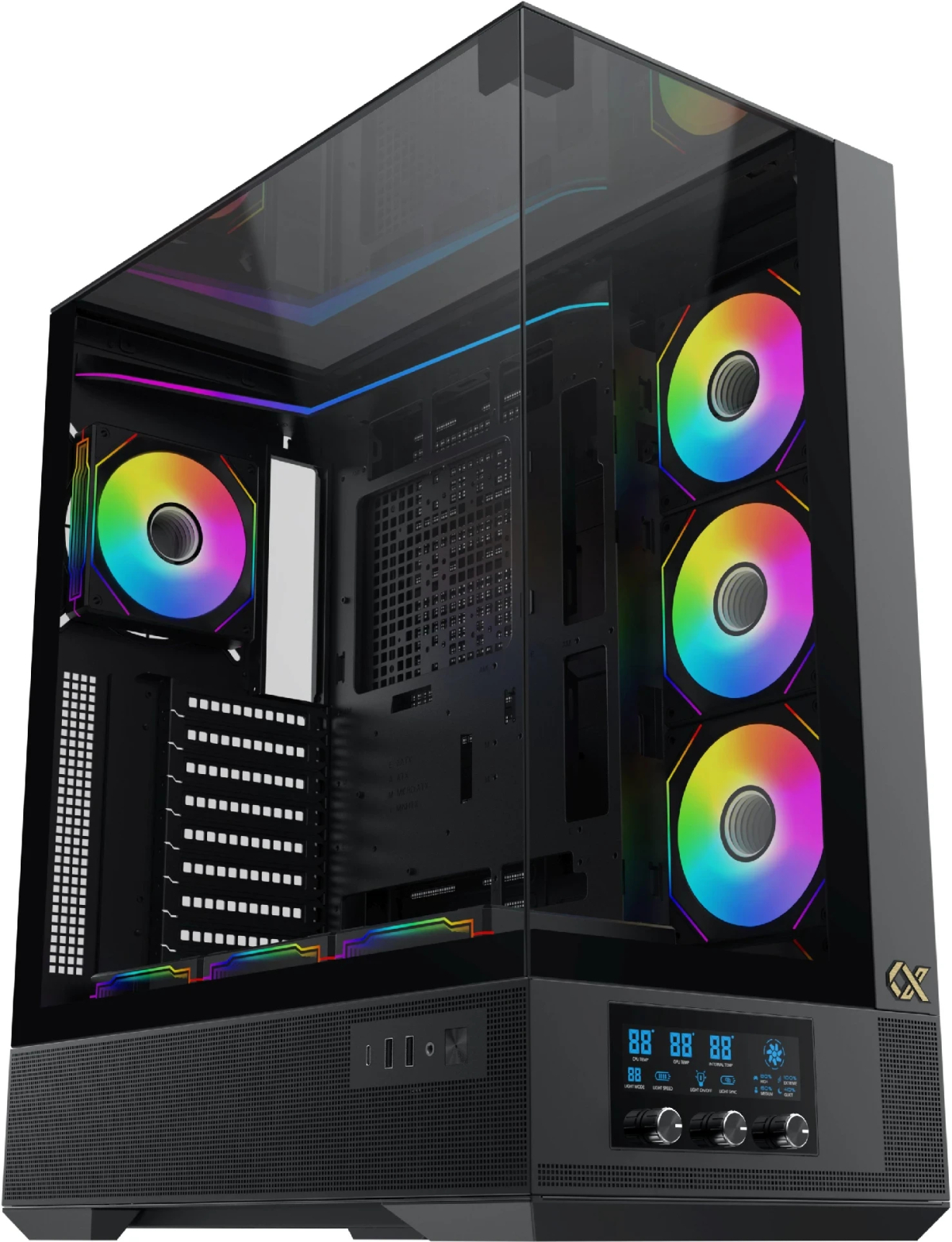 Xigmatek кутия Case EATX - Vision Pro - 8 ARGB Fans, LCD Display Panel, Smart Fan Controlна ниска цена с бърза доставка - BestPC.BG