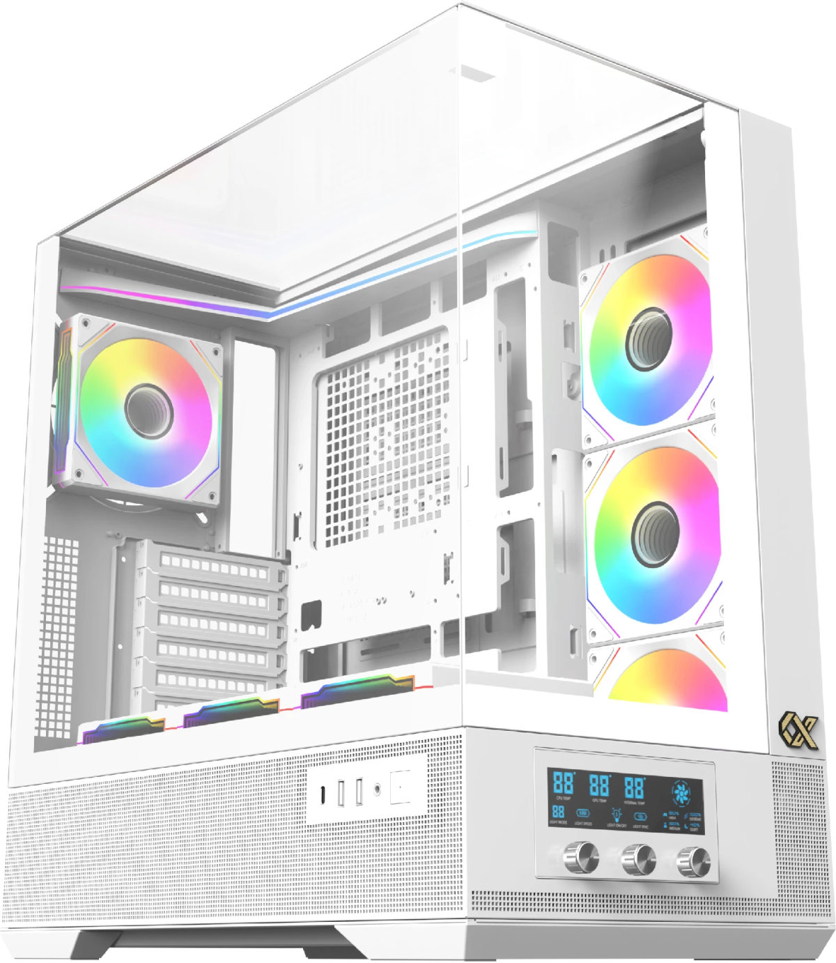 Xigmatek кутия Case EATX - Vision Arctic - 7 ARGB Fans, LCD Display Panel, Smart Fan Controlна ниска цена с бърза доставка - BestPC.BG