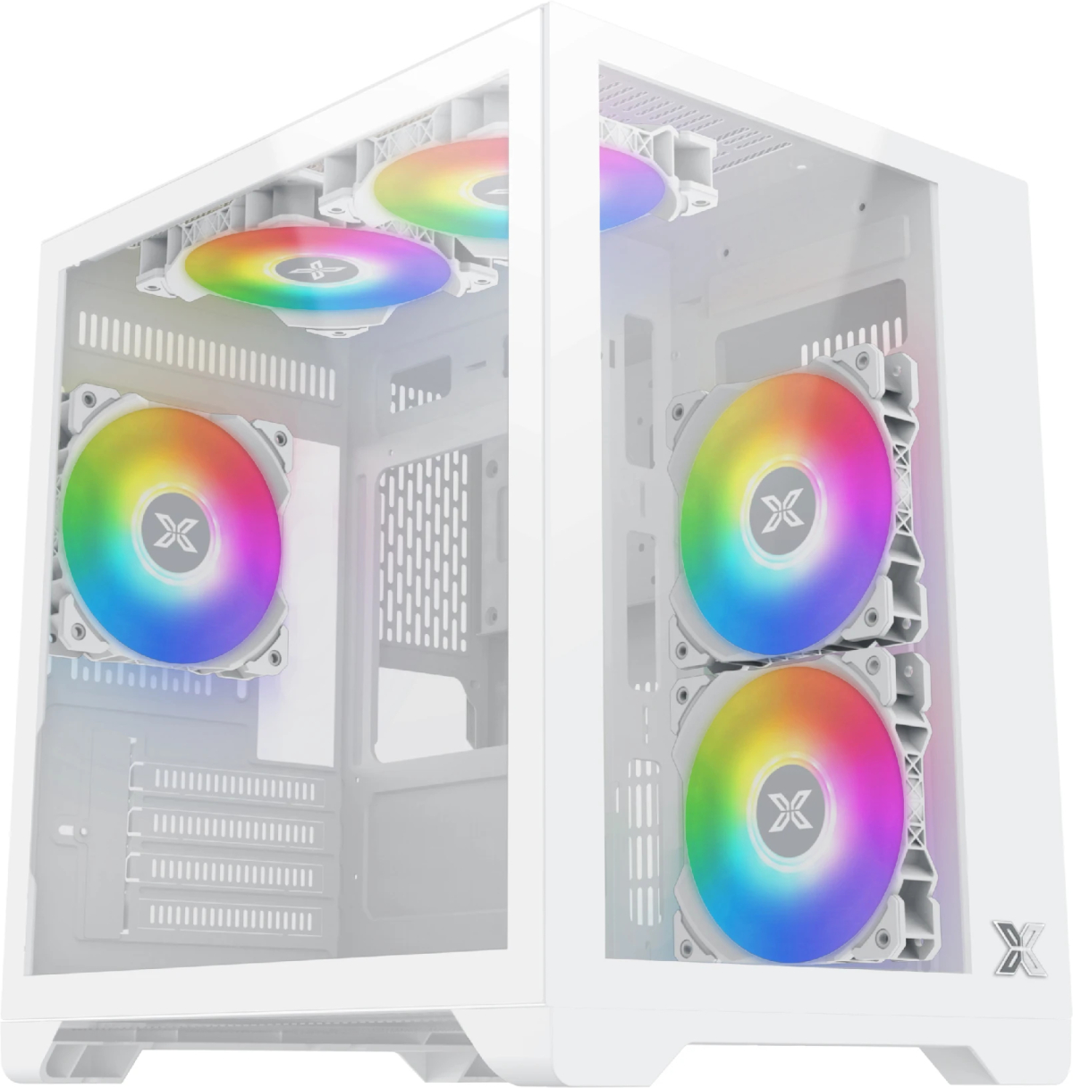 Xigmatek кутия Case mATX - Aqua M Lite Arctic - 5 ARGB Fansна ниска цена с бърза доставка - BestPC.BG