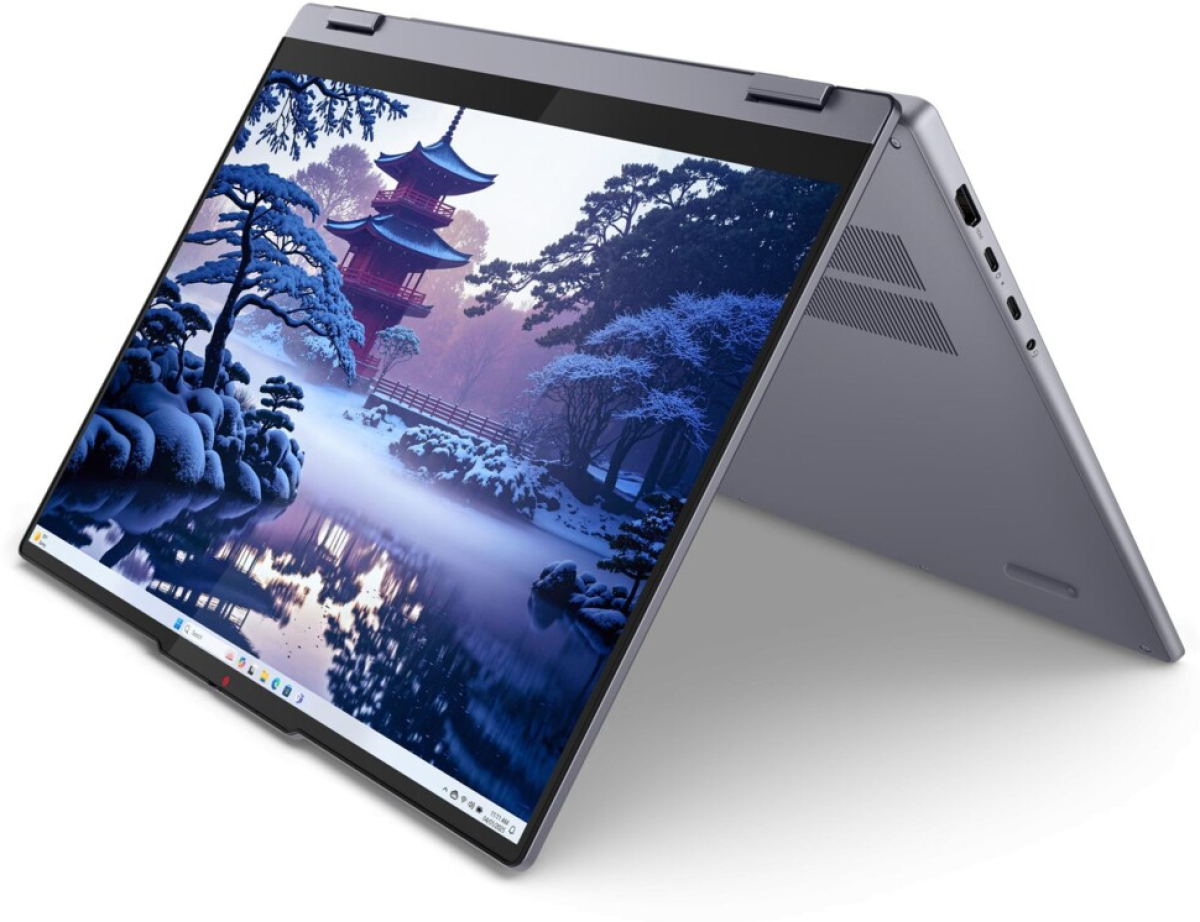 Лаптоп Lenovo IdeaPad 5 2-in-1 16IAL10, 16.0", Full HD+, тъчскрийн, Intel Core Ultra 7 255H, Intel Arc 140T, 16 GB LPDDR5X, 1 TB SSD, Сивна ниска цена с бърза доставка - BestPC.BG