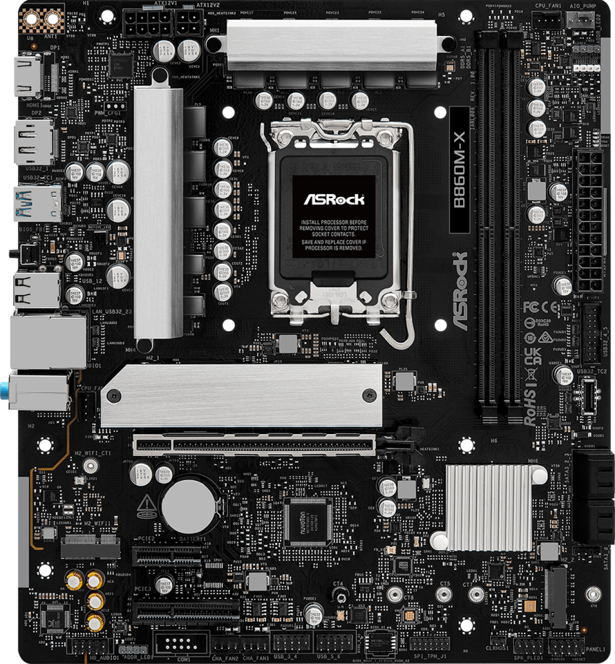Дънна платка ASRock B860M-X, LGA 1851на ниска цена с бърза доставка - BestPC.BG