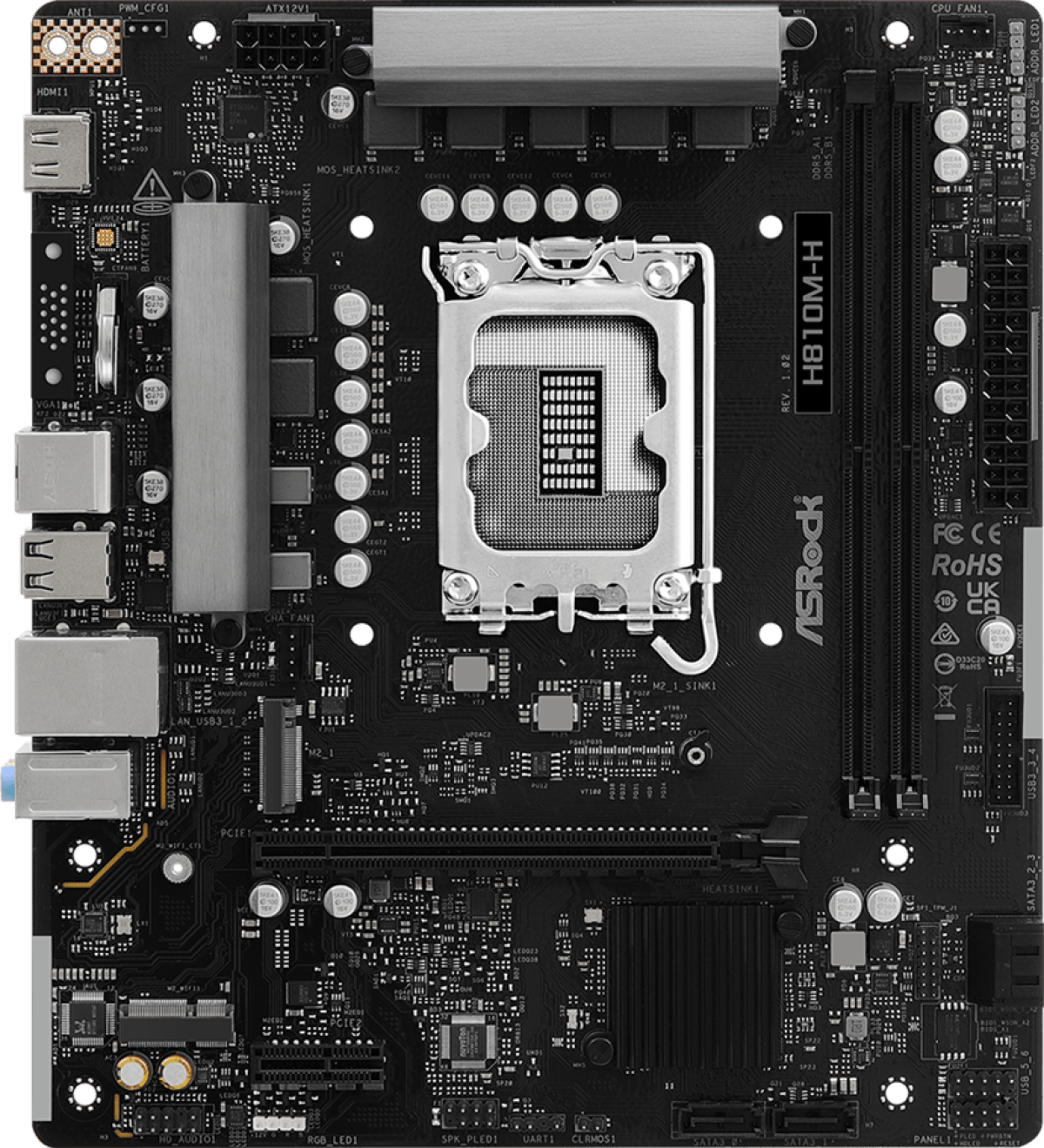 Дънна платка ASRock B810M-H, LGA 1851на ниска цена с бърза доставка - BestPC.BG